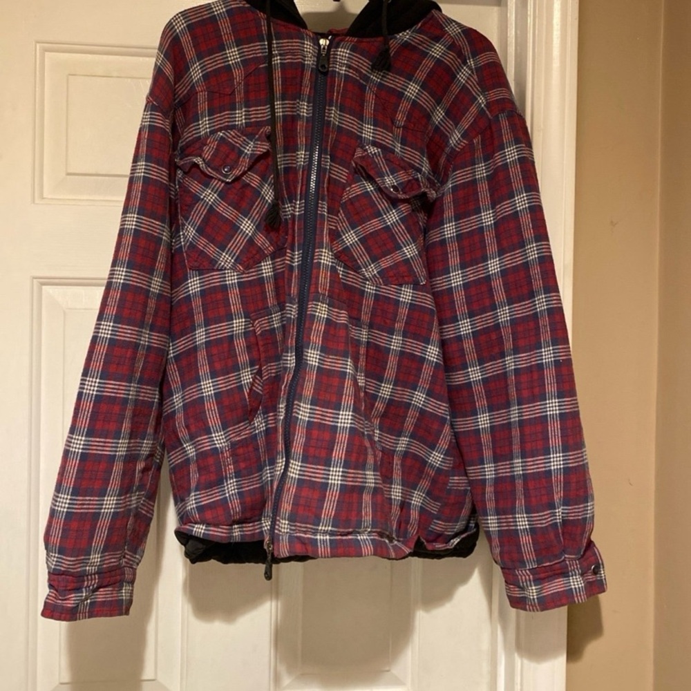 Roper Red Flannel Insulated Hooded Full Zip Jacket Shirt Men’s Size Medium